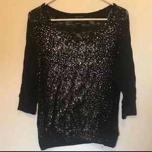 Black gold sheer top